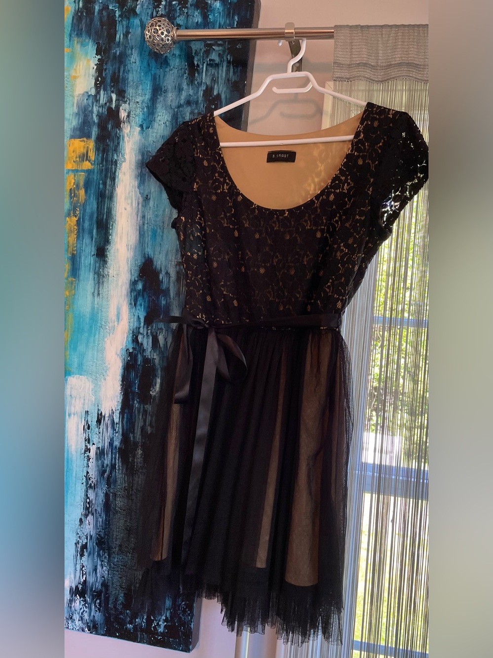 Black Lace & Tulle Cocktail Dress